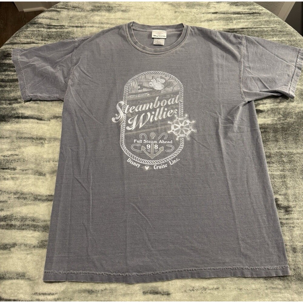Y2k Disney Cruise Line Steamboat Willie T-Shirt Grey Size large